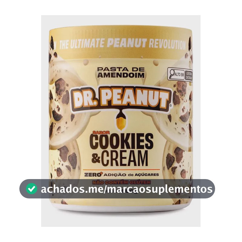 Suplemento em pasta Dr. Peanut Melhor Pasta de Amendoim amentoim cremosa sabor Cookies and cream x 600g