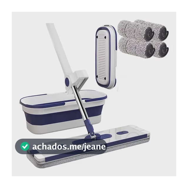 Kit 4 Refil Mop Esfregão Giratório 360° Limpeza Balde Piso