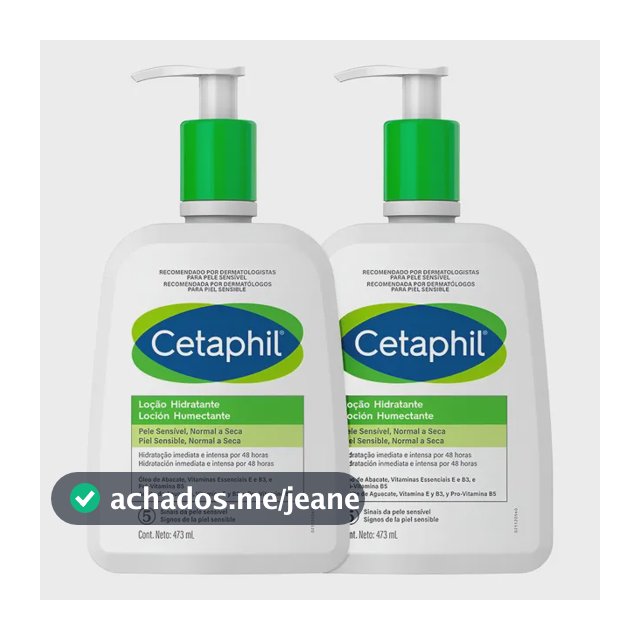 Emulsão Cetaphil Kit Cetaphil Loção Hidratante Corporal e Facial en dispensador 473mL neutra - kit x 2 unidades