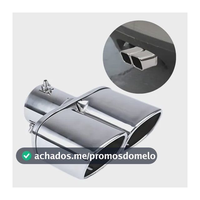 Ponteira Esportiva Automotiva Velspeed Dupla Reta Cromada Cromado