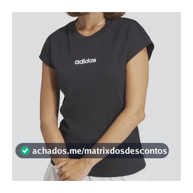 Camiseta adidas Logo Linear Feminina Preta