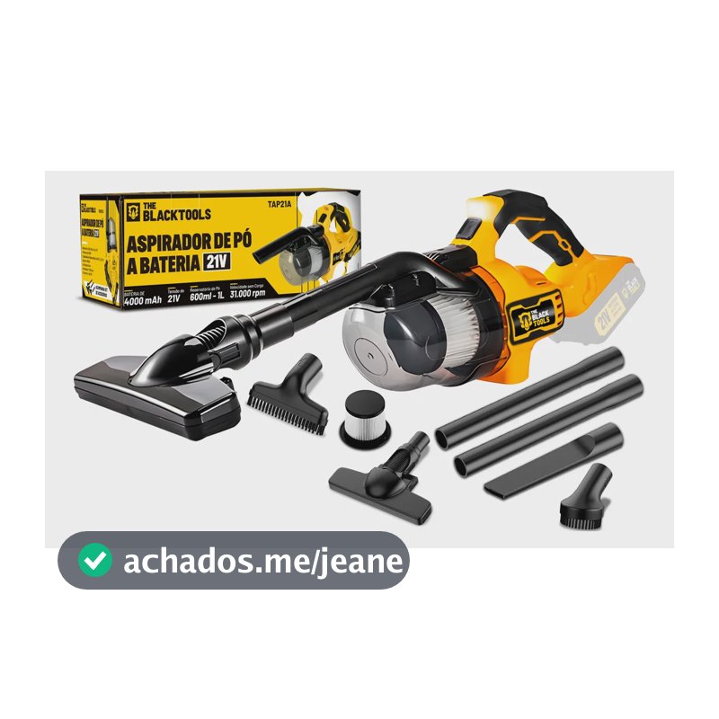 Aspirador De Pó Portátil 21v + Filtro Hepa Com Acessórios Amarelo 127/220v