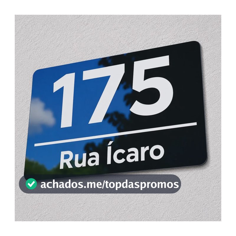 Placa Residêncial 25x15 - Acrilico Preto Número Preto