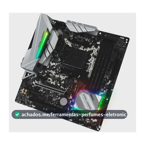 Placa-Mãe ASRock B450M Steel Legend AM4 DDR4 M-ATX com 2 Slots M.2