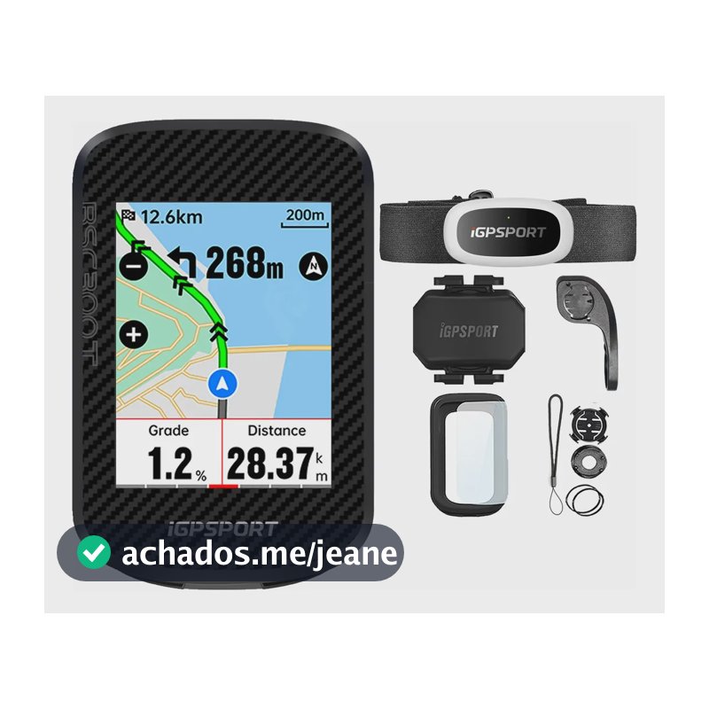 Gps Igpsport Bsc300t Bike + Cinta Cardiaca + Sensor Cadencia Preto