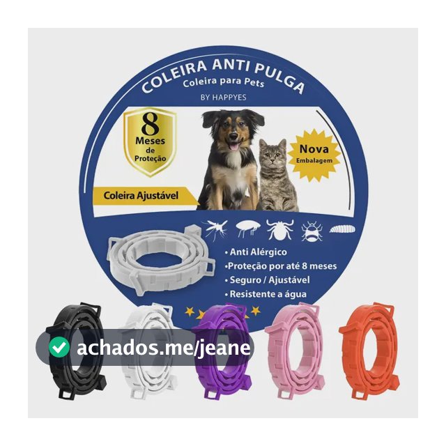 Coleira Antipulga Carrapato Leishmaniose Cão Antiparasitário