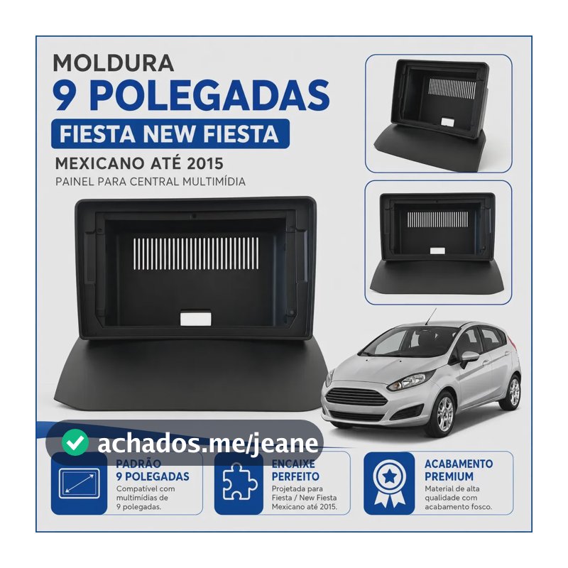 Moldura 9 Polegadas Fiesta New Fiesta Mexicano Até 2015 Preto