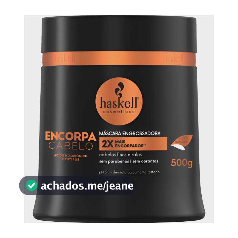 Máscara Encorpa Cabelo 500gr Haskell | 2x Mais Encorpados