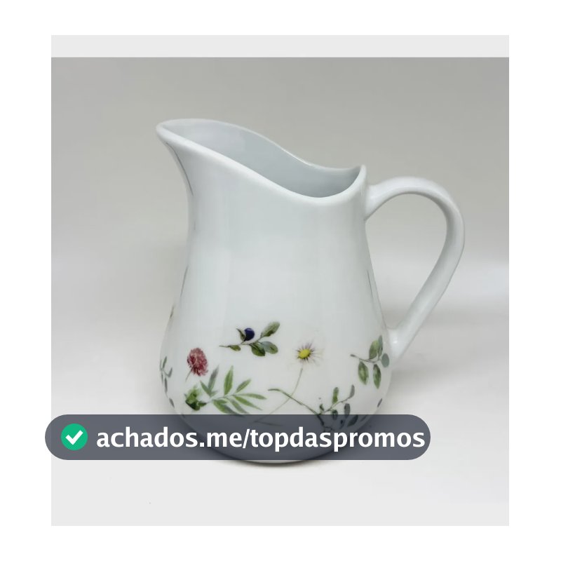 Jarra Decorativa Em Porcelana - Jardim Branco Com Estampas Florais