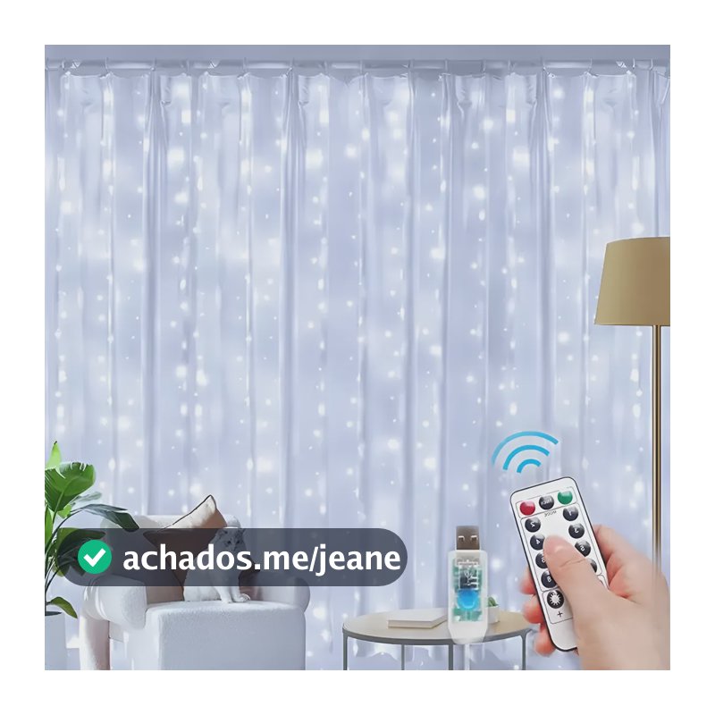 33m Cortina De Luz 300 Pisca Pisca Led Decoração De Natal Branco-frio 110v/220v