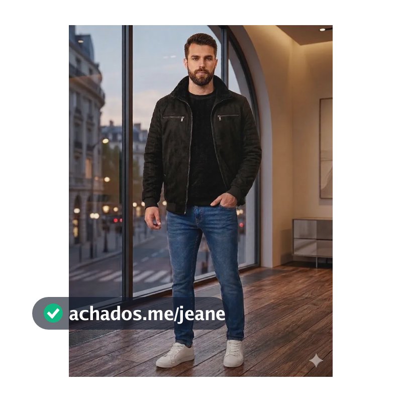 Casaco Masculino Forrado Peluciado Casual Estiloso Inverno Preto M