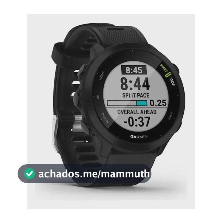 Relógio Garmin Forerunner 55 Com Gps 42mm Black Mesh Preto