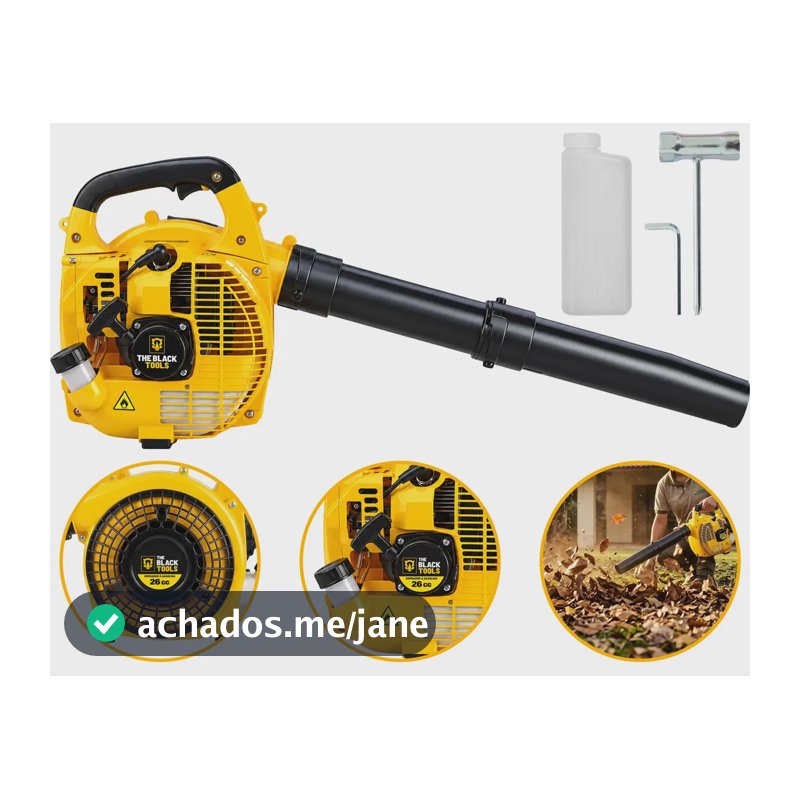 Soprador de Folhas Lateral TBNT10 2T 26cc 0,90Hp The Black Tools Cor Amarelo Profissional a Gasolina 2 Tempos