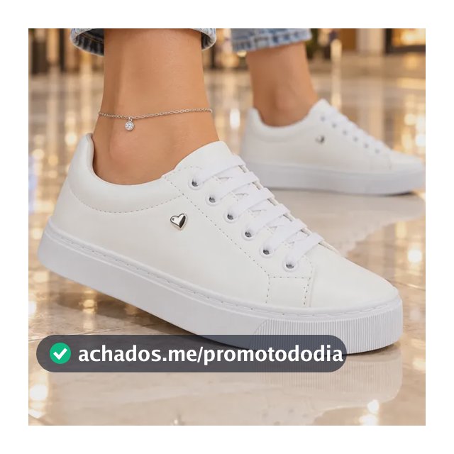 Tenis Branco Feminino Casual Academia Bordado Confortável