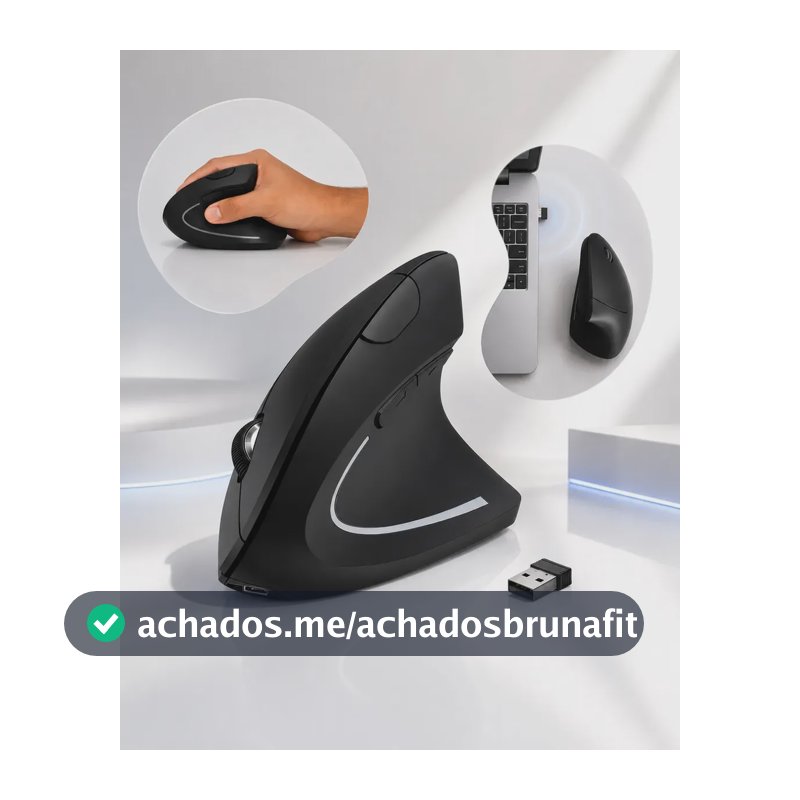 Mouse Vertical Ergonômico Recarregável Sem Fio Bluetooth Led Usb 2.4g 1600 Dpi Silencioso Portátil