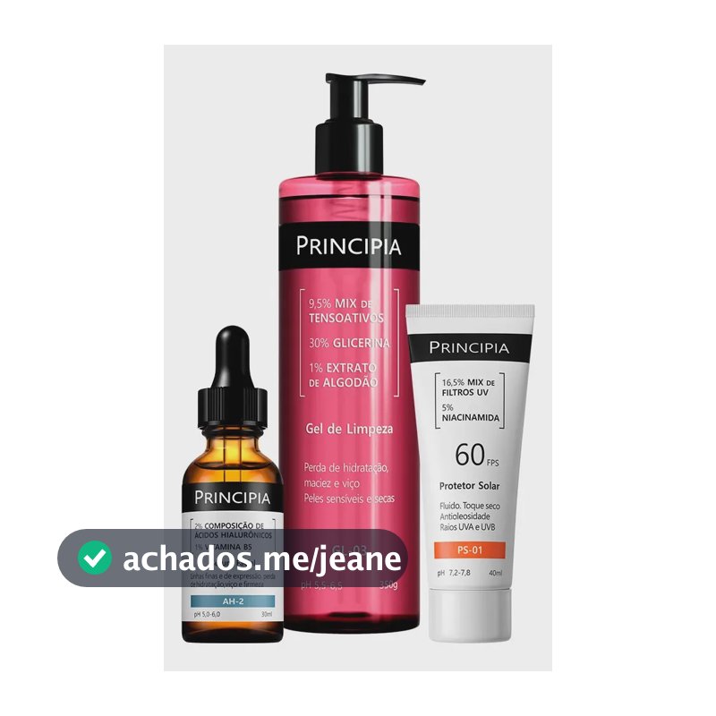 Principia Kit Hidratação Hialurônica + Gl-03 + Ps-01 Fps 60 Sensível Dia/noite