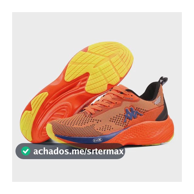 Tênis Kappa Pulse Rx Unissex Corrida Conforto Laranja-royal 42
