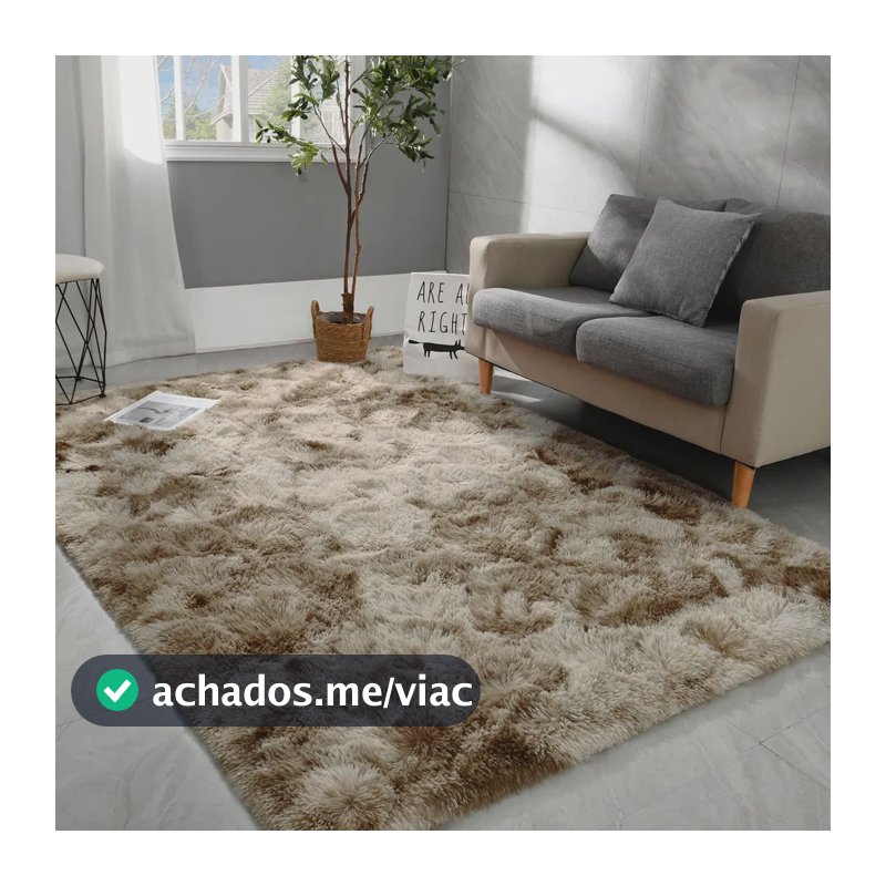 Tapete 2,00x1,50 Peludo Felpudo Para Sala e Quarto Cores Cor Bege-mesclado Desenho Do Tecido Pelo Alto Casa Laura Enxovais Tapete Médio Para Sala 2x1,5m, Antiderrapante e Lavável - Bege Mesclado