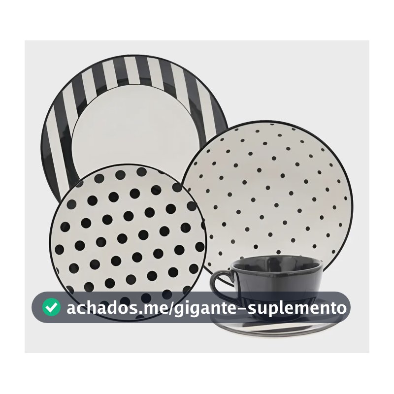 Aparelho De Jantar E Chá 20 Peças Unni Stripes And Dots
