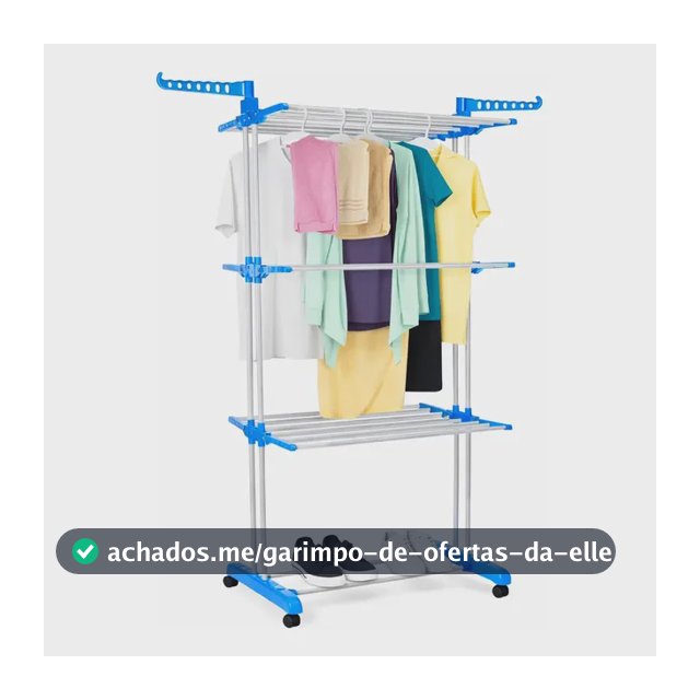 Varal De Apartamento Chão Aço Inox Resistente 3 Andares 2 Hastes Com 4 Rodas Dobrável Retrátil Multiuso Grande Super Prático Para Roupas Vertical Compacto Fácil Montagem Alta Capacidade Secagem Rápida