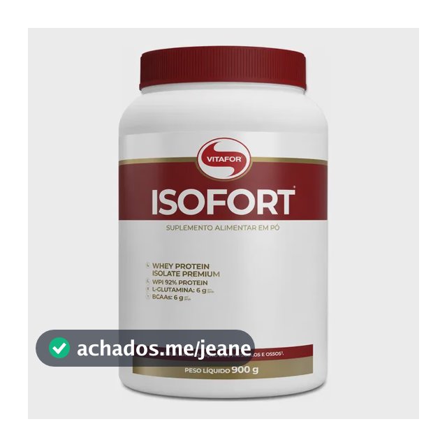Isofort Whey Protein Vitafor (proteína Isolada) - Pote 900g