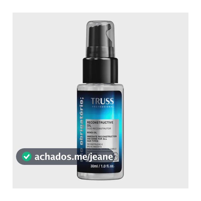 Truss Uso Obrigatório - Óleo Capilar Reconstrutor 30ml