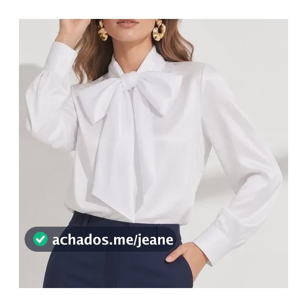 Camisa Cetim Feminina Com Laço Manga Longa Teresa Teodoro