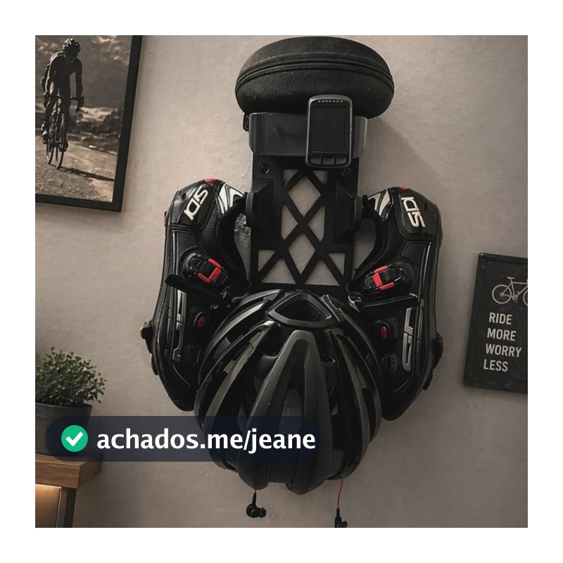 Suporte Organizador Bike Capacete Sapatilha Óculos Garmin Preto