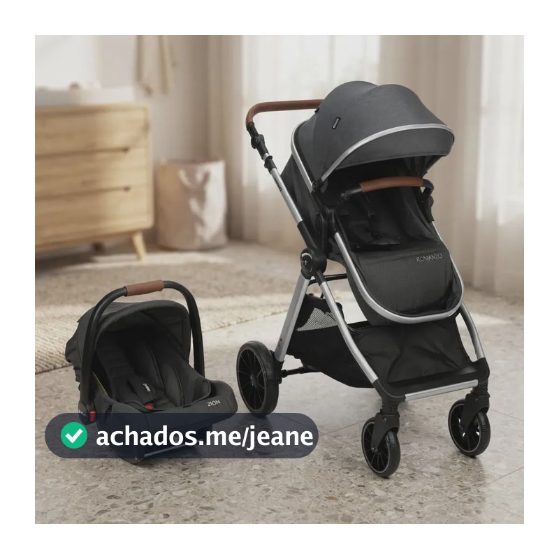 Carrinho Travel System Romanzo Duo - Infanti Cor Preto Chassi Prata