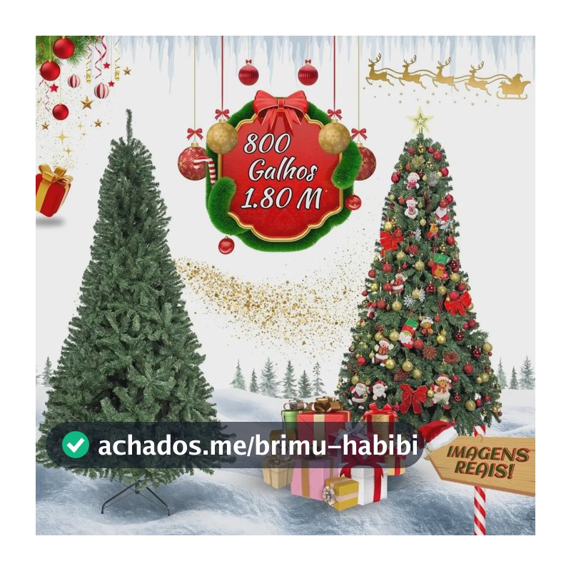 Árvore De Natal Pinheiro Canadense Luxo 1,80m 800 Galhos Tradicional Verde Imperial Premium Grande Cheia LuvinCo