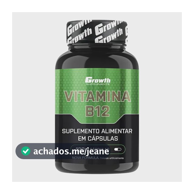 Vitamina B12 Growth Supplements Vitaminas Vit. B12 em cápsula Sem sabor x 100g de 120 un