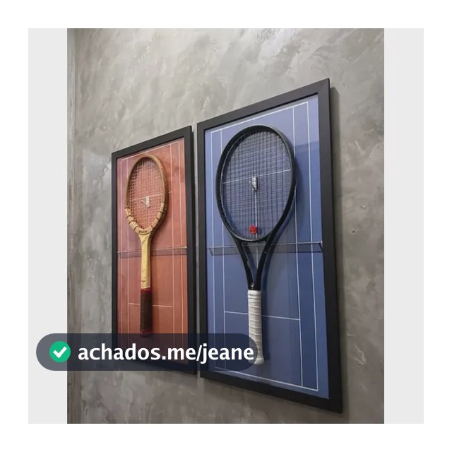 Quadros Decorativo Porta Raquete Tênis Moldura Madeira Vidro