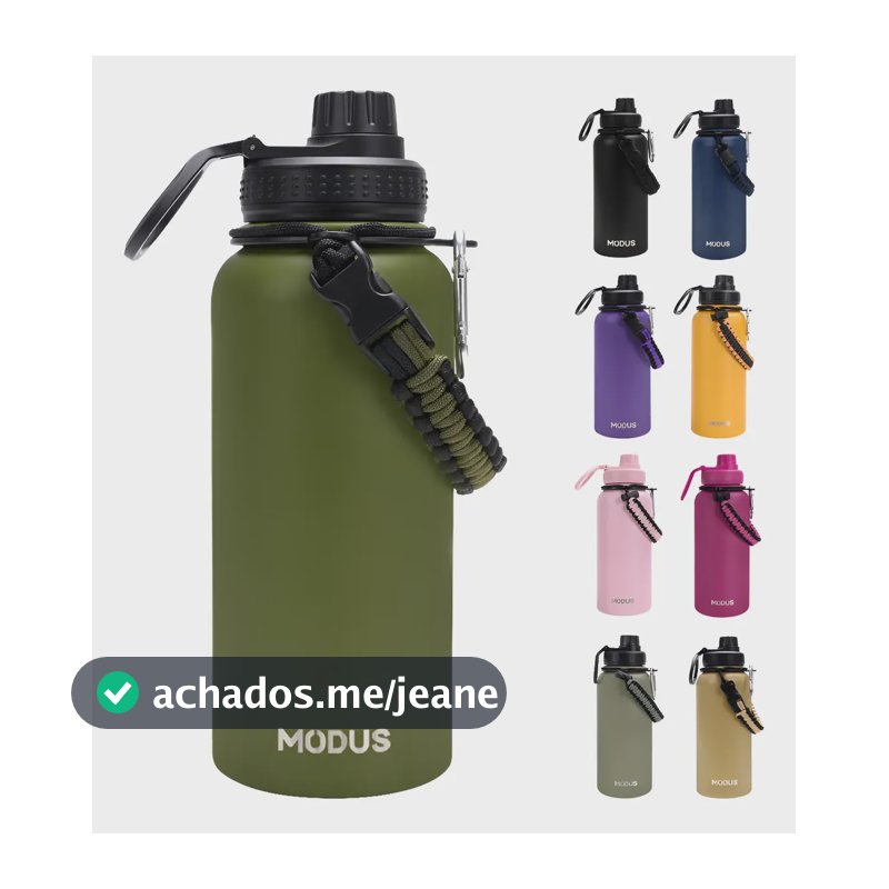 Modus Garrafa Térmica 950ml Inox Isolada Água Quente E Fria Verde-limão
