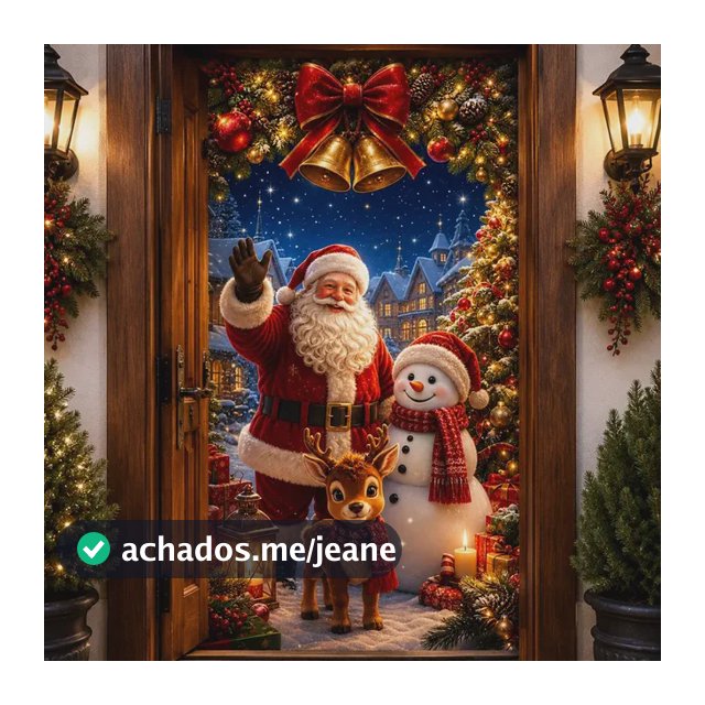 Capa De Porta Decorativa Natal Painel Decorativo Para Porta 01