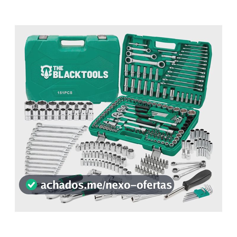 Jogo De Ferramentas Completa Profissional Maleta Com 151 Pçs Verde