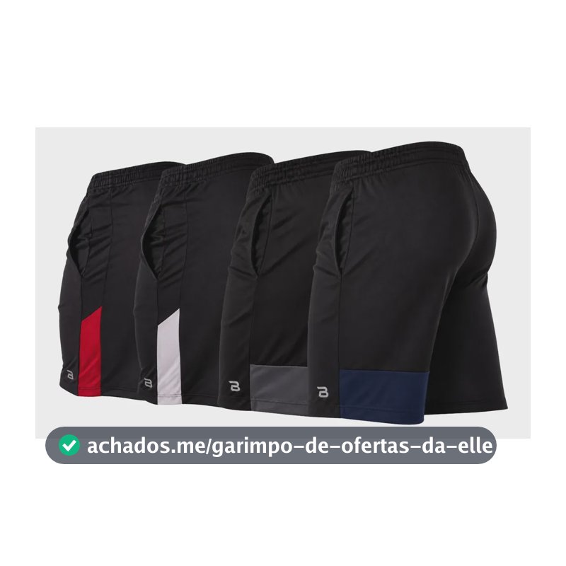 Kit 4 Bermuda Masculina Treino Academia Dry Liso Confortável Multicolorido Dry Fit G