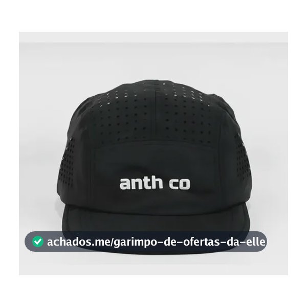 Boné Five Panel Esportivo Corrida Aba Curta Anth Co Uv 50+ Preto Un Anth Co