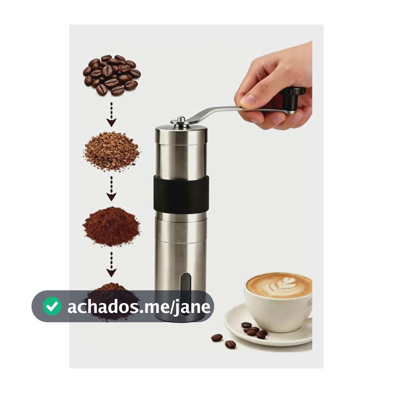 Moedor De Cafe Manual Inox   Em Cerâmica Com  Regulagem Kfymq