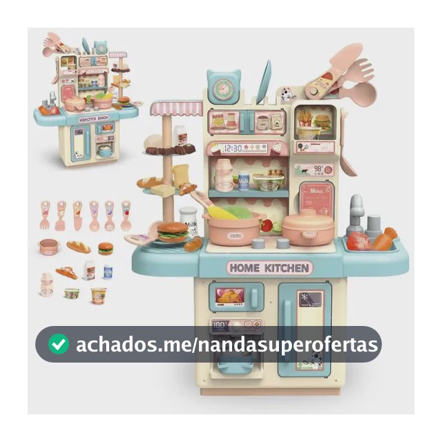 Cozinha Infantil Brinquedo Com Luz 33 Acessórios Sai Água Azul