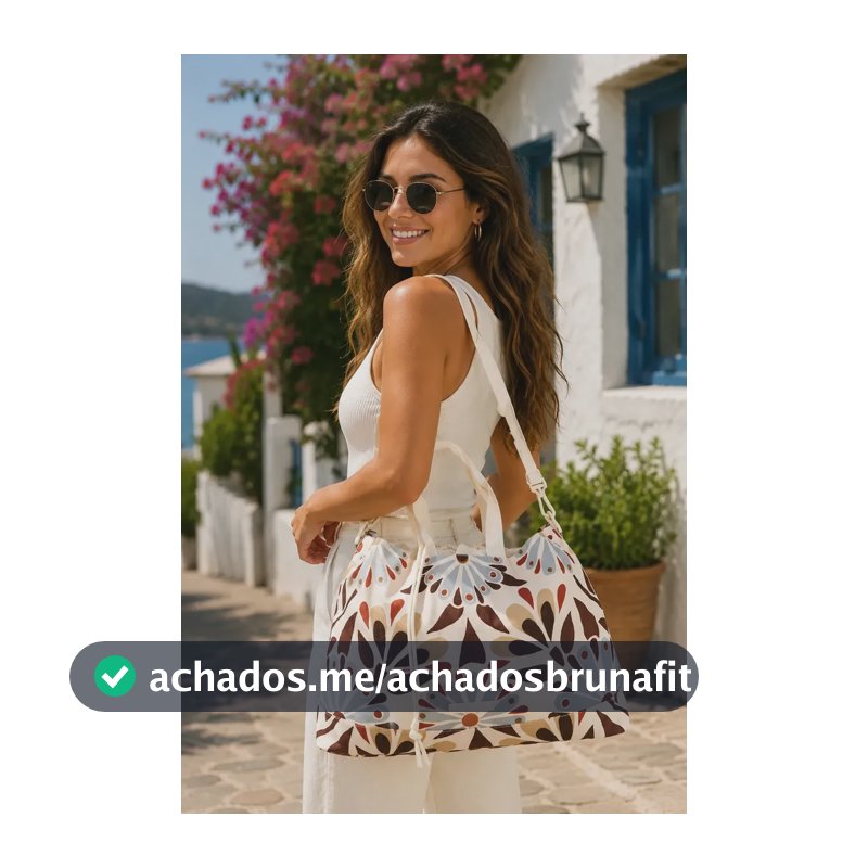 Bolsa Totebag Farm Carioca Bege Florejo Off Níquel