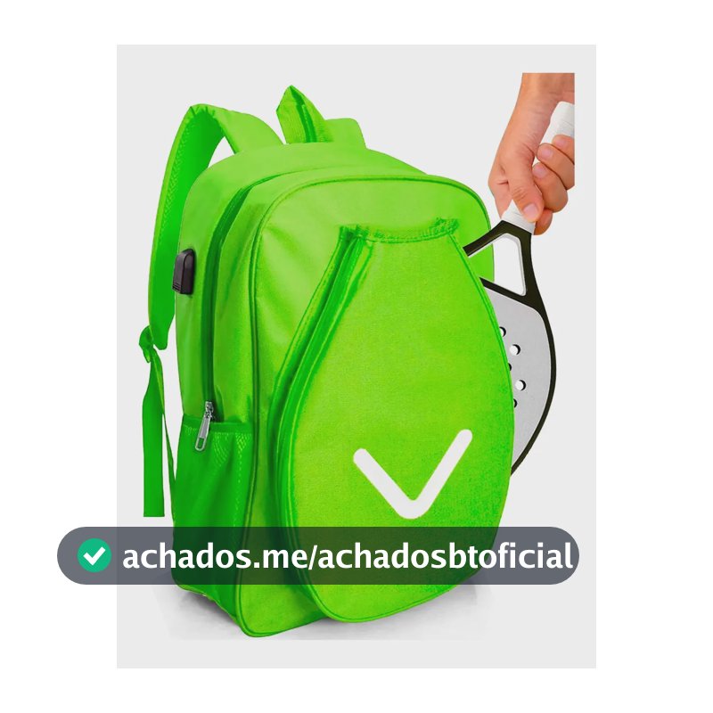 Raqueteira Beach Tennis Padel Badminton Mochila Esportiva Verde