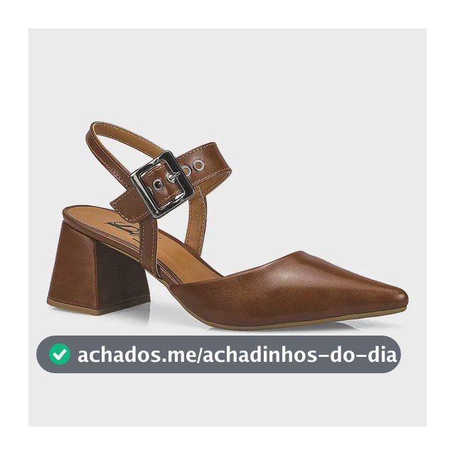 Scarpin Feminino Bico Fino Salto Bloco Com Fivela 18400