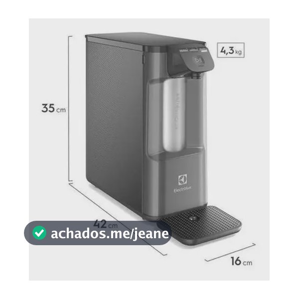 Purificador De Água Natural Fria E Gelada Eletrônico Placa Compacta Painel Touch Pure 4x PE12G Electrolux Cinza Grafite