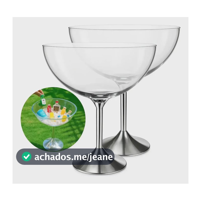 2 Champanheira Acrílico 33l Com Pedestal Festas Eventos Transparente Lisa