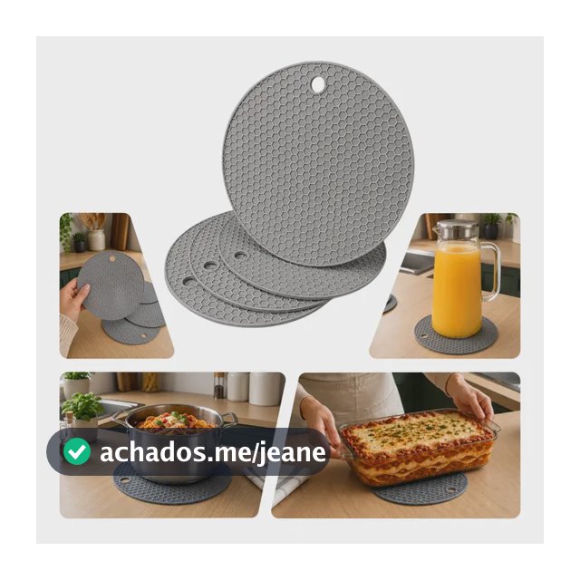 Kit 4 Descanso De Panela Silicone Protetor Antiaderente