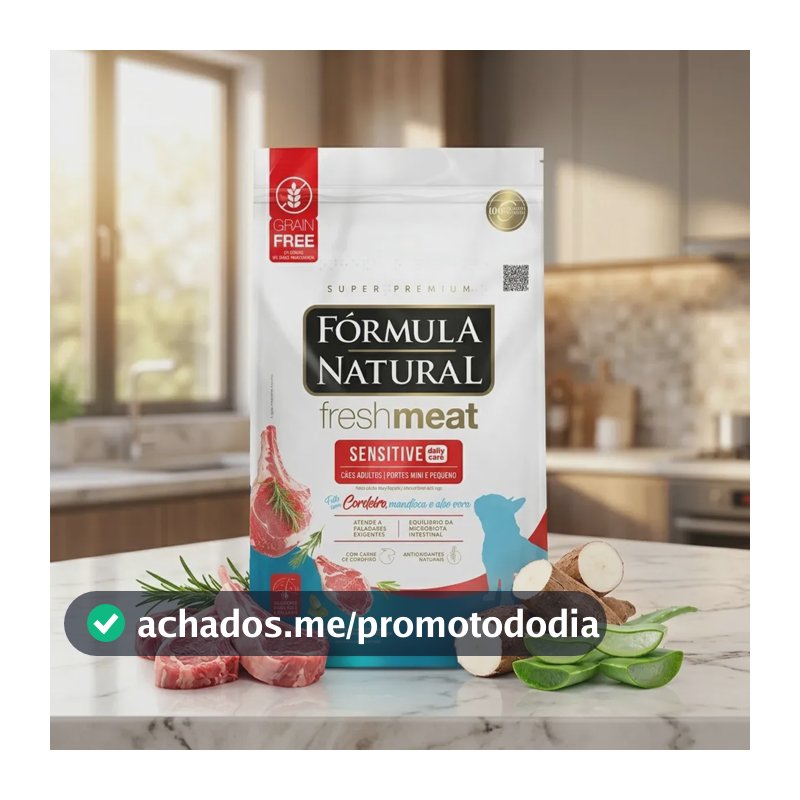 Fórmula Natural Fresh Meat Sensitive Cães Adultos Mini e Pequeno Portes Sabor Cordeiro 2,5kg