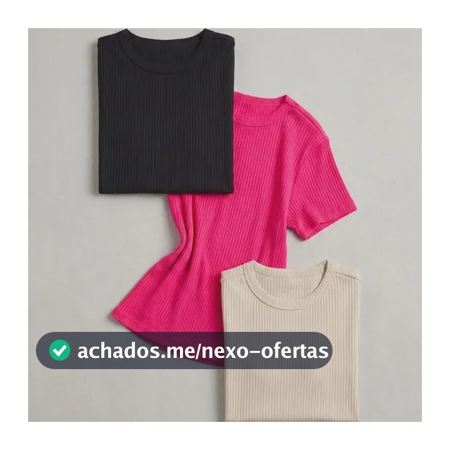 Kit 3 Camisetas Baby Tee De Ribana Feminino Balse
