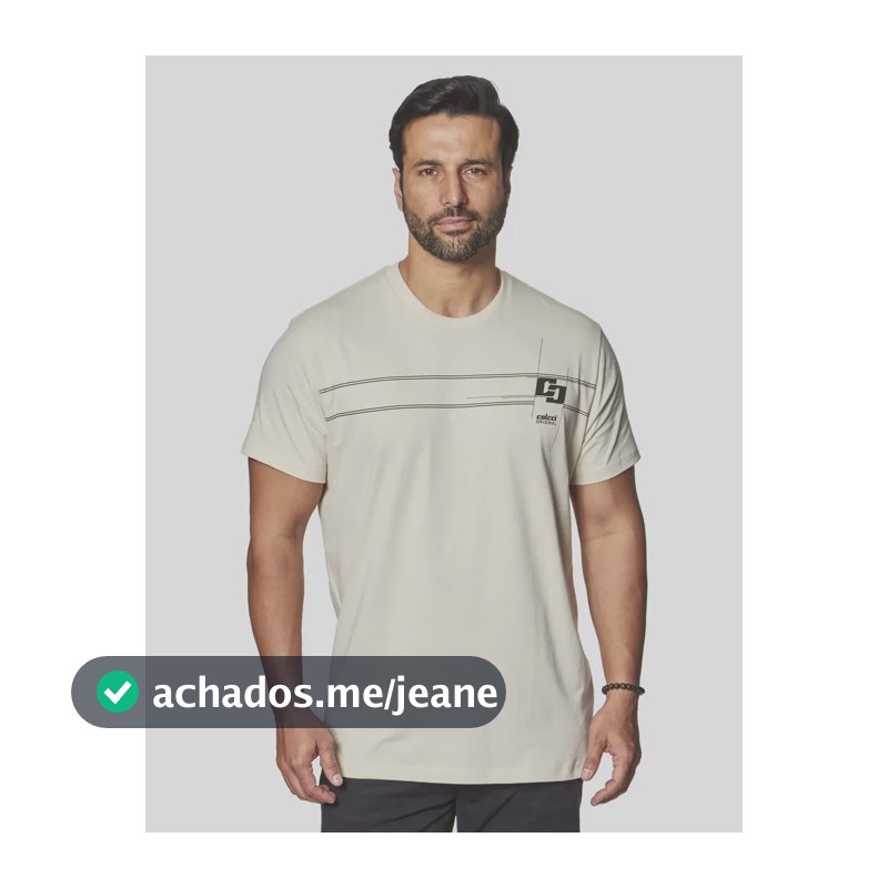 Camiseta Colcci Masculino 350112369 Bege Taupe Logo G Estampa Localizada