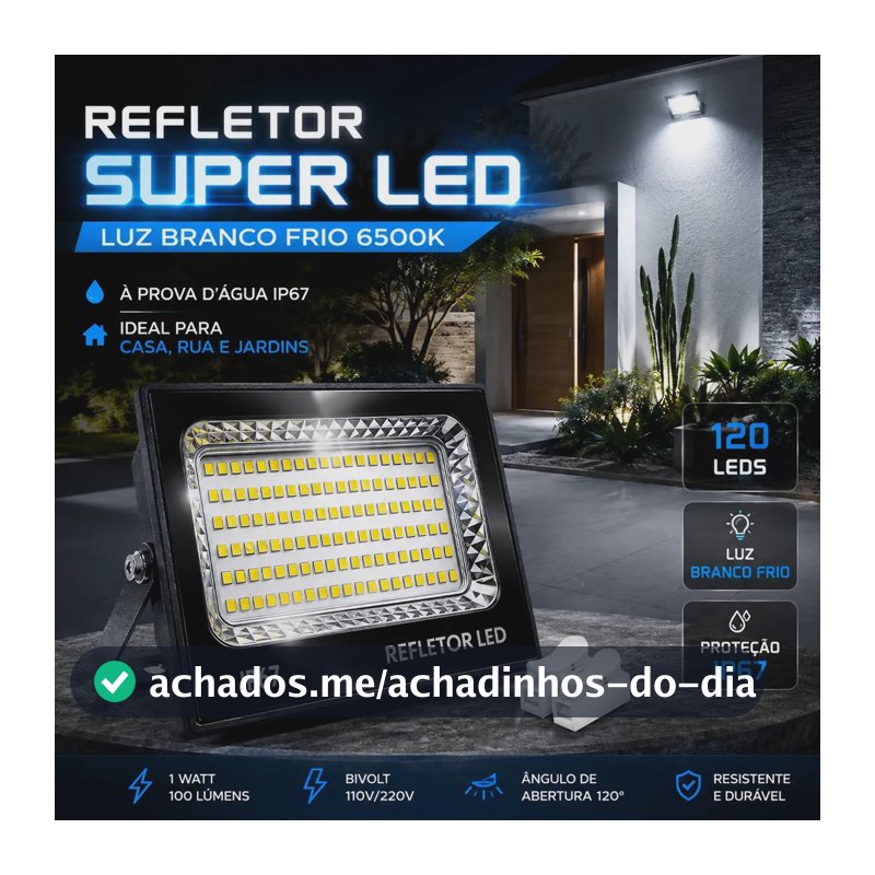 Kit 2 Refletor Super Led 400w Ip67 Holofote Bivolt Prova D'água Branco Frio 6500k Preto