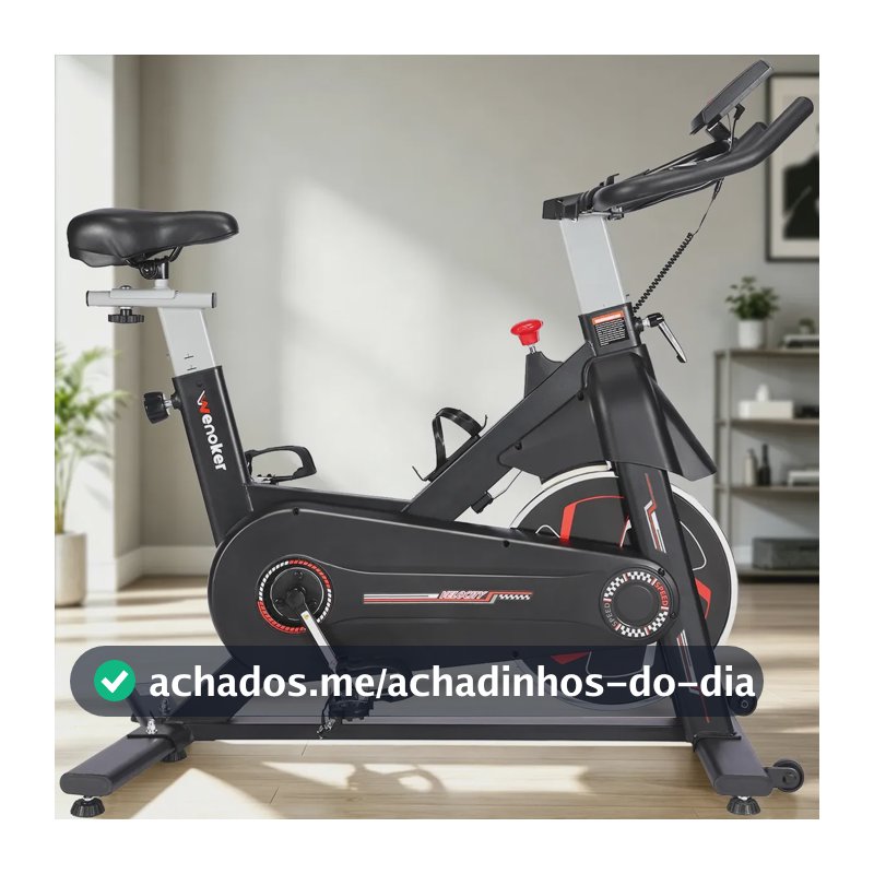 Bicicleta Ergométrica Bike Spinning Inércia 15kg Suporta Até 160kg Silenciosa Profissional Para Casa Wenoker Indoor Fitness Vermelha/Preta